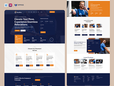 MoveWise – Moving Company Service Elementor Template branding design elementor template graphic design home moving website moving moving company moving company website moving landing page moving services moving web design moving website relocation ui web design