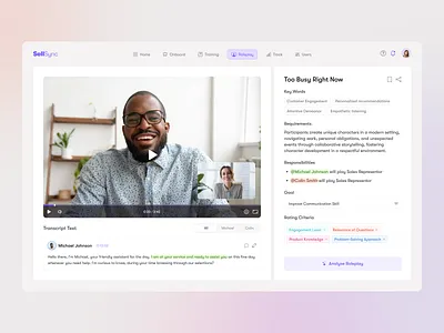 Sales management software: app design, ui design ai design player roleplay saas software ui ux video web app