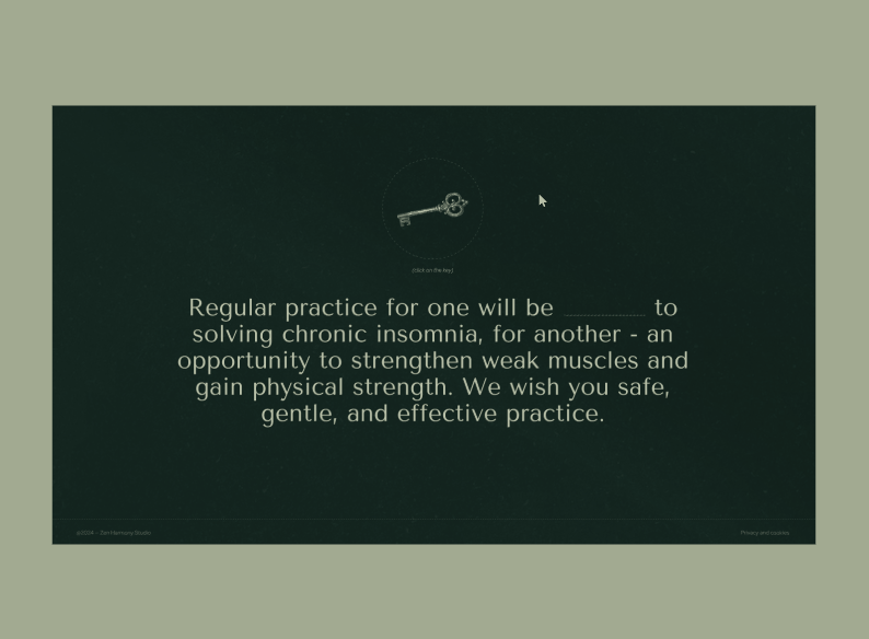 Website design for Yoga & Meditation studio / cta&footer animation creative design green landing landing page meditation metaphor monochrome pilates ui website yoga