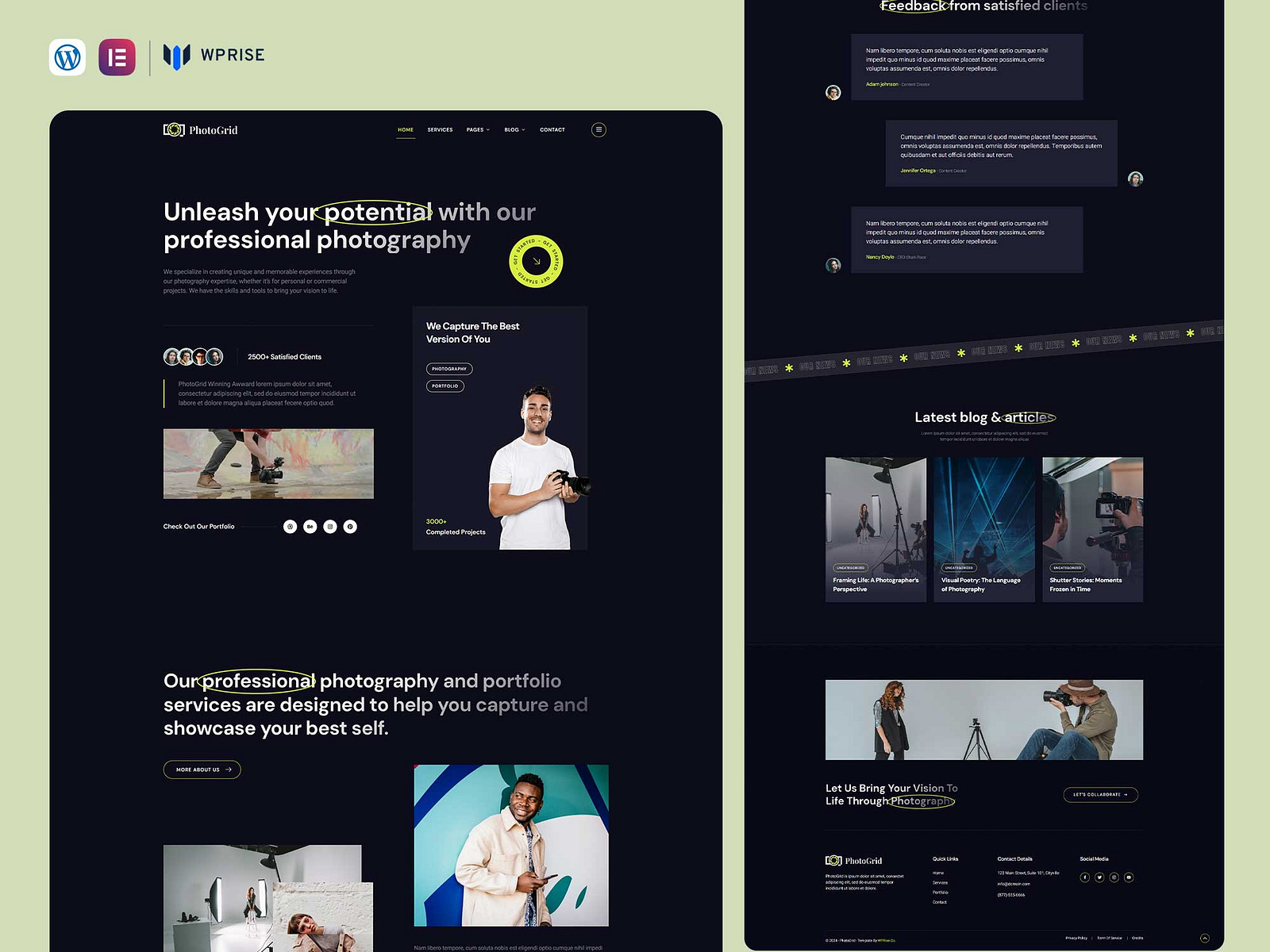 PhotoGrid – Photography & Portfolio Elementor Template by WPRise on ...