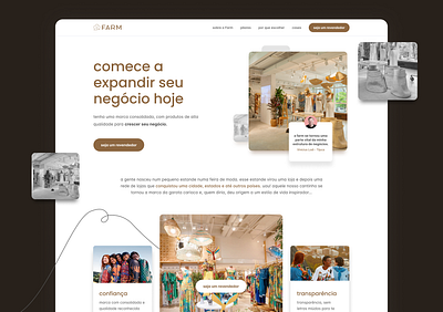 Landing Page Website for Farm clothing store affiliate branding brown store web webdesign webpage