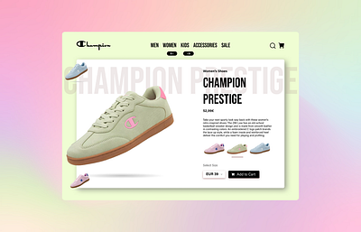 Champion Prestige Landing Page animation branding design e commerce typography ui ux web web design