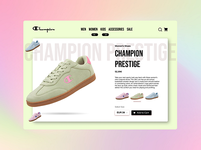 Champion Prestige Landing Page animation branding design e commerce typography ui ux web web design