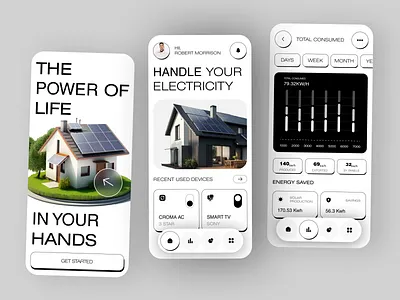 Solar Panel Mobile App🌞📱 battery control electricity energy energy tracker green energy mobile mobile app mobile app design monitor renewable energy solar solar energy solar panel solar panel app solar panel mobile app solar power ui uiux ux