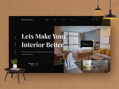 Perfect Space. - Interior Design Landing Page Website design typography ui ux