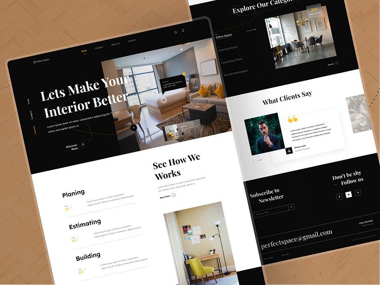 Perfect Space. - Interior Design Landing Page Website by Ajit Kumar ...