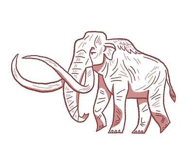 Columbian Mammoth animals icon illustration line drawing mammoth museum natural history museum nature prehistoric wildlife