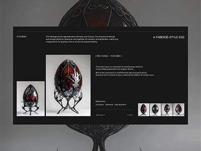 A Faberge - style egg - fragment of the website. cms design digitaldesign figma graphic design illustration midjourney portfolio ui ux web design website