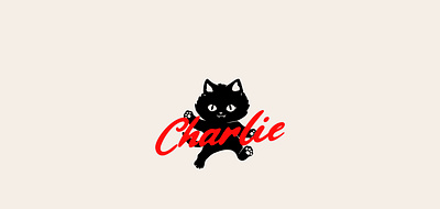 "Charlie" black cat logo animal black branding cat charlie company creative design graphic design illustration kitty logo logofolio meow modern nature pet portfolio vector vintage