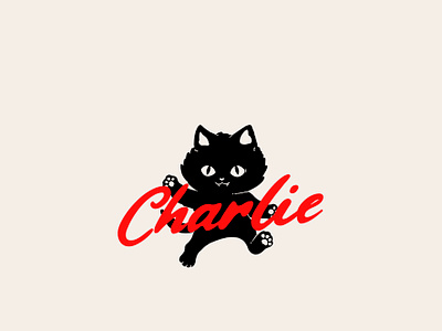 "Charlie" black cat logo animal black branding cat charlie company creative design graphic design illustration kitty logo logofolio meow modern nature pet portfolio vector vintage