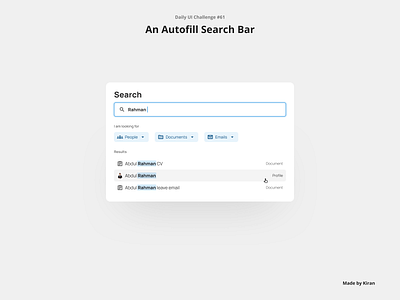 Daily UI Challenge #61 autofill design documents email mobile design search teams ui uichallenge ux uxdesigner uxui