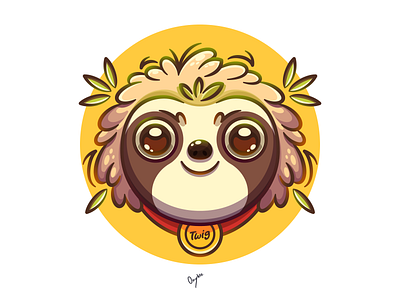 Twig! - The Sloth✨🌿 art branding cartoon chibi cute design graphic design illustration kawaii lazy logo nature sleep sloth sloth lover slow ui ux vector