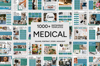 Medical Social Media Template 3d animation branding canva bundle canva pack canva templates design graphic design healthcare illustration instagram bundle instagram pack instagram templates logo medical medicine motion graphics ui ux vector