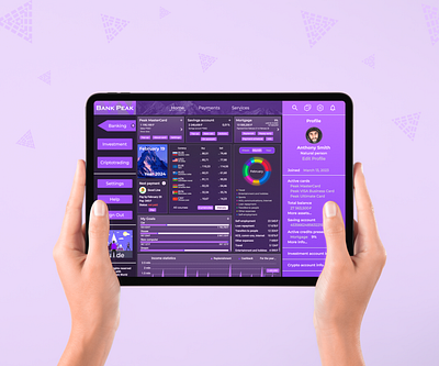 Dashboard - Bank Peak 2024 app app design bank branding business crypto dashboard design figma finance graphic design illustration investment logo mobile ui uiux ux