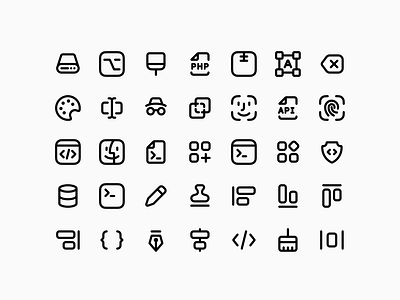 Tech Icons - Lookscout Design System design design system figma icon set icons lookscout outline ui vector