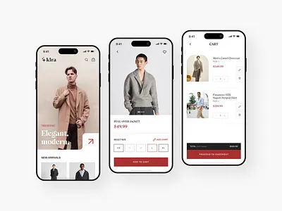 Kira - Fashion Ecommerce Store Mobile App apparel apparel app clothing app clothing brand clothing store e commerce e commerce app ecommerce ecommerce app fashion fashion app fashion brand mobile app online store outfit outfit app shop app