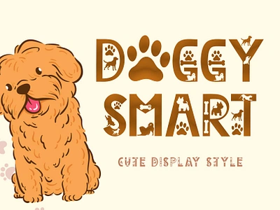 Doggy Smart animal beautiful branding cute design dog doggy font font design graphic design handwritten illustration logo poster print ui