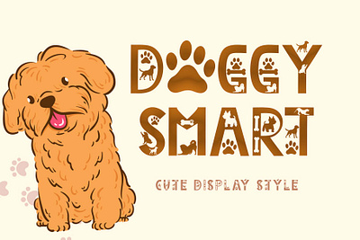 Doggy Smart animal beautiful branding cute design dog doggy font font design graphic design handwritten illustration logo poster print ui