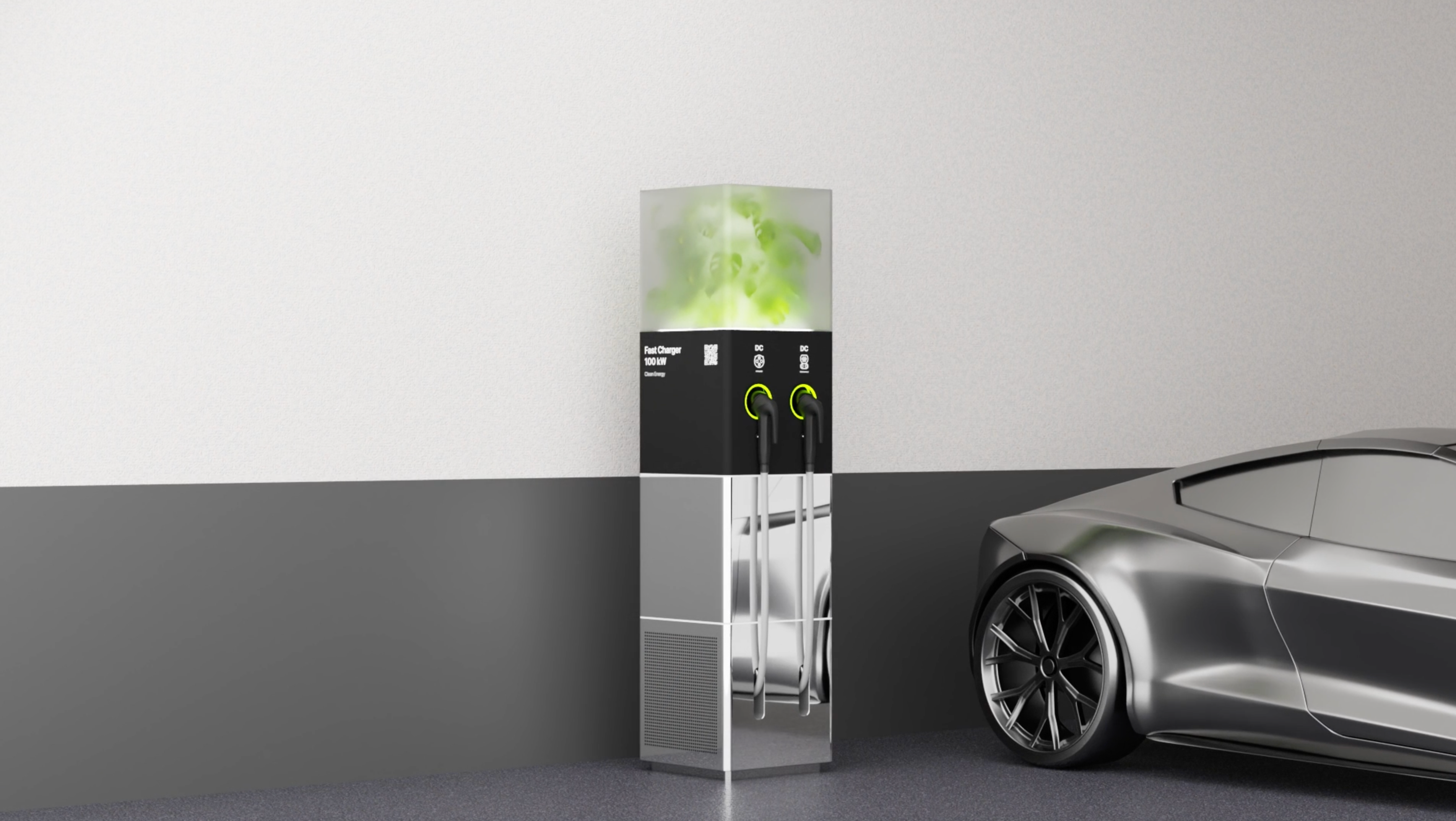 EV Charger promo animation car charger cubes design electro ev future industrial module station