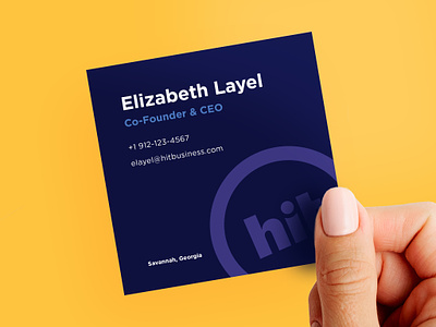 Business Card Concept art direction branding business card circle concept design healthcare layout mockup placement purple thumb typography yellow