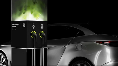 EV Charger UI 3d car charging city concept cubes electro ev future light station ui urban