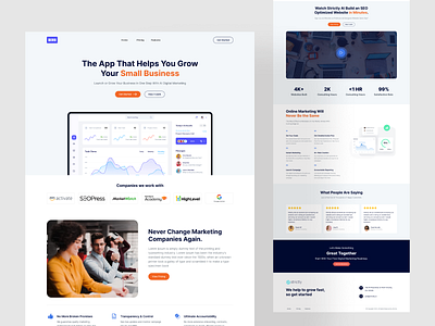 Landing Page SAAS digital marketing ui