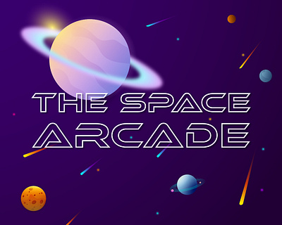 THE SPACE ARCADE / Video Game Arcade logo branding dailylogochallenge design graphic design illustration logo typography ui ux vector