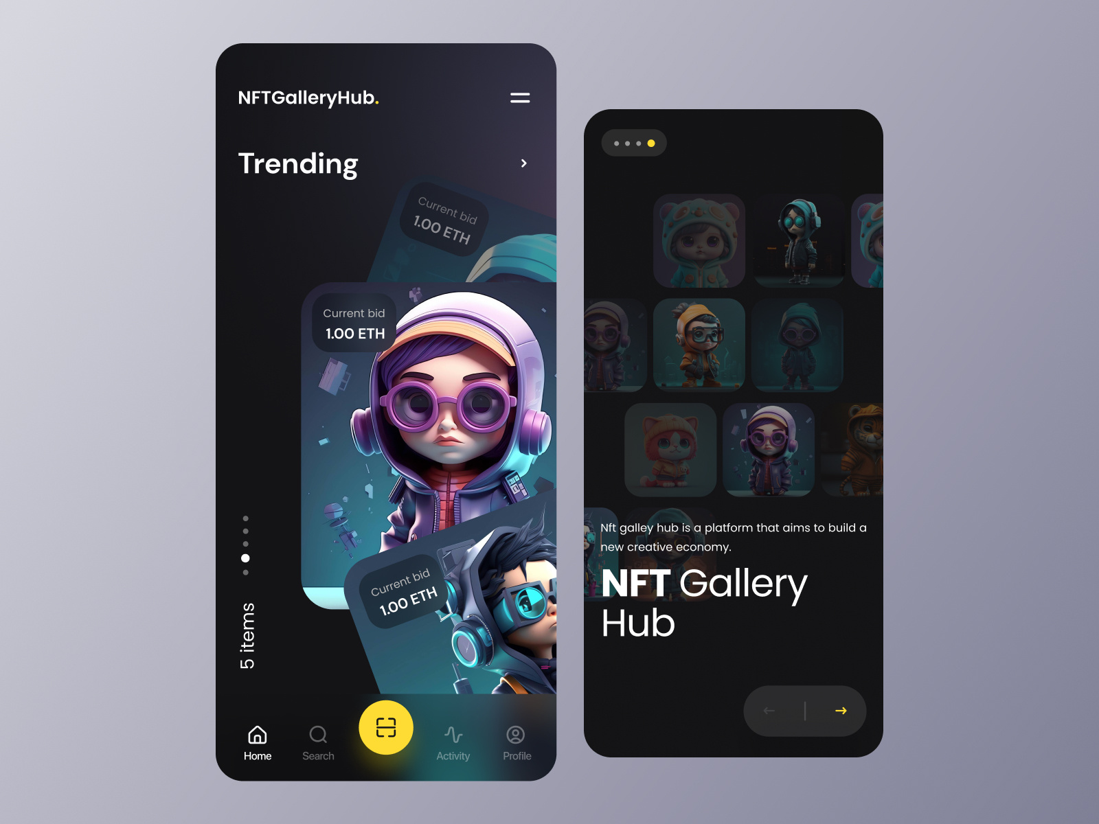 NFT Mobile UI Design by Roohi Koohi on Dribbble