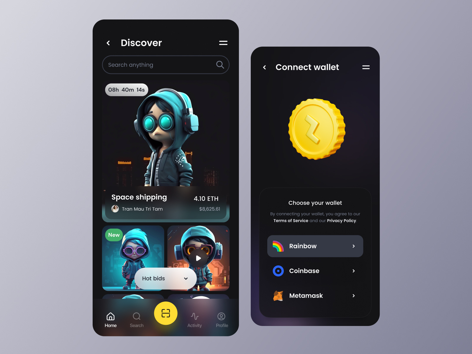 NFT Mobile UI Design by Roohi Koohi on Dribbble