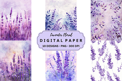 Lavender Floral Junk Journal Paper tumbler wrap