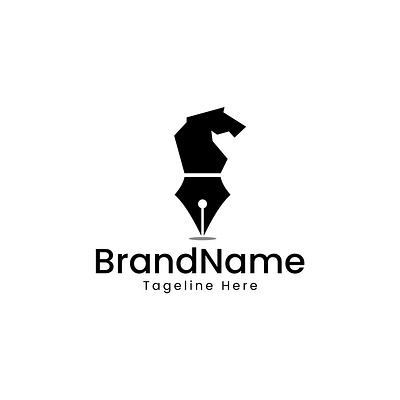 Logo Concept " Pen + Horse " adventure book design education graphic design horse logo pen training