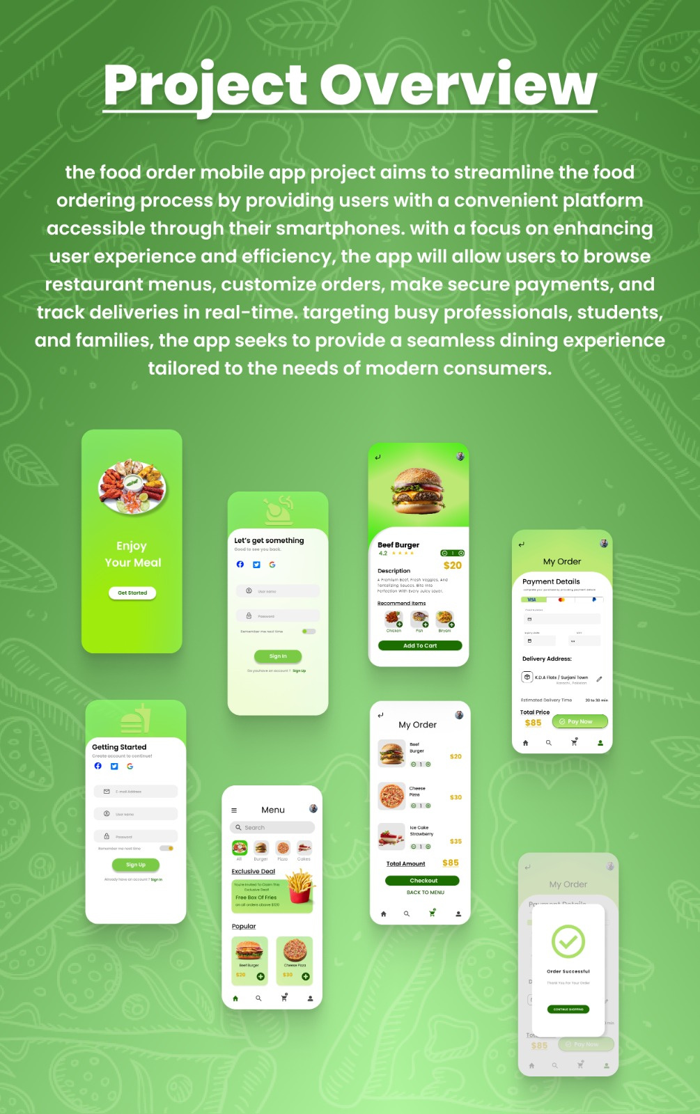 Example of Food Ordering Mobile App UI Design