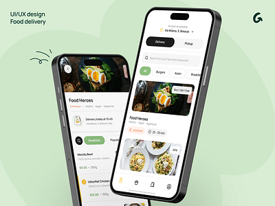 Food delivery app - Gibo. Mobile app app b2c case study daily ui delivery app food gastronomie graphic design illustration mobile app mobile design modern order product design restaraunt ui ui design uiux ux ux research