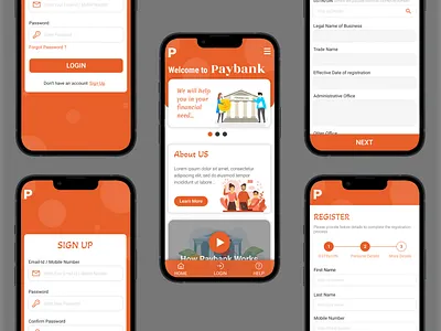 Authenticated(Secured) Registration Form For Financial App banking app branding financial app mobile application ui ux