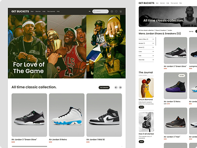 GET BUCKETS. E-commerce Website basketball clean graphic design landing page online store shoe sneaker sneaker shop ui web web design website