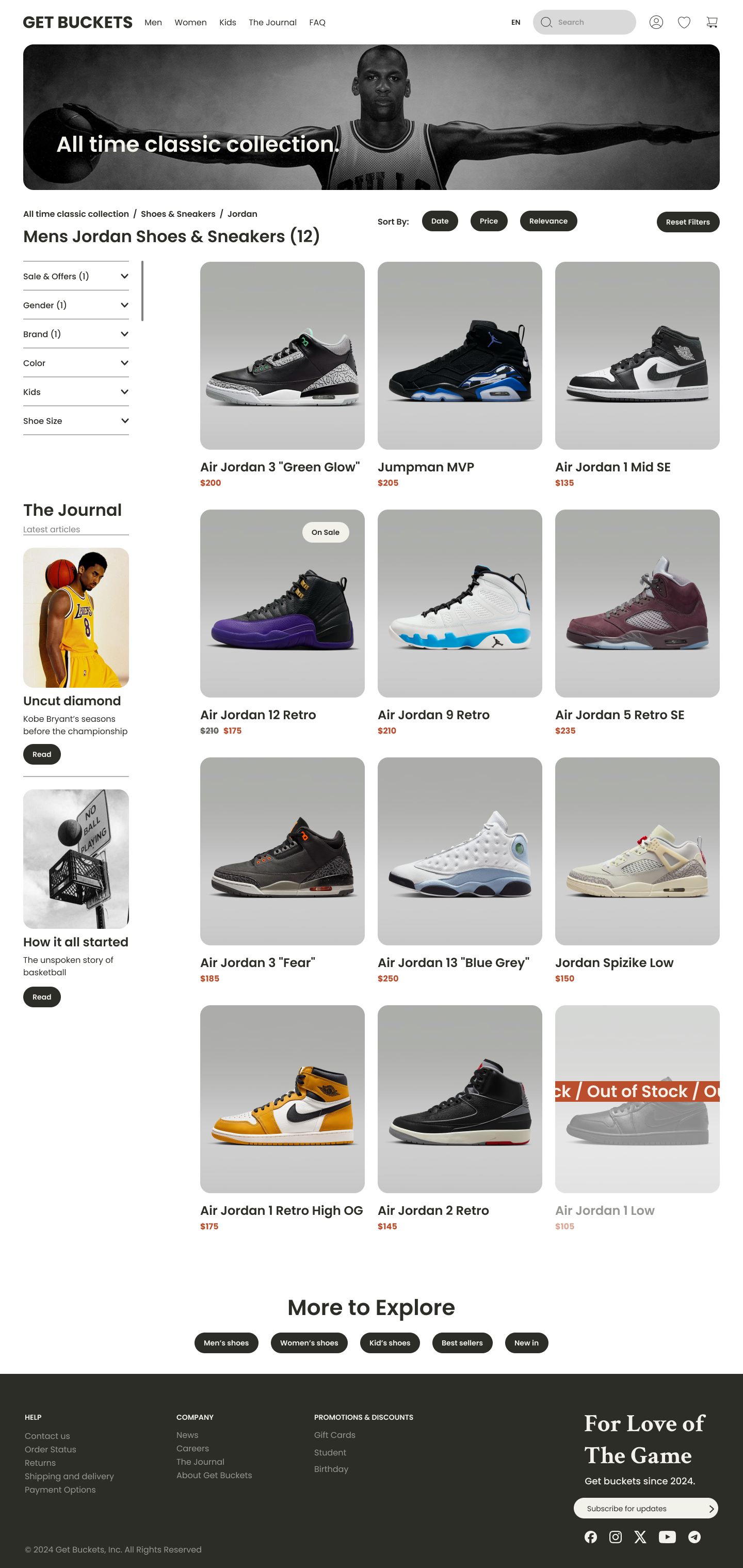 GET BUCKETS. site by Jimmy Buckets on Dribbble