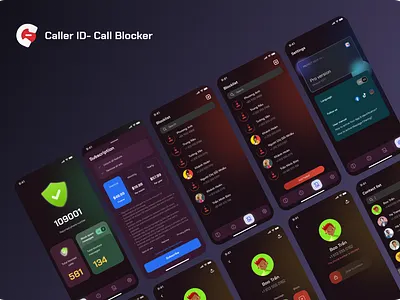Caller ID Call Blocker mobile app app design creative design product design ui ux