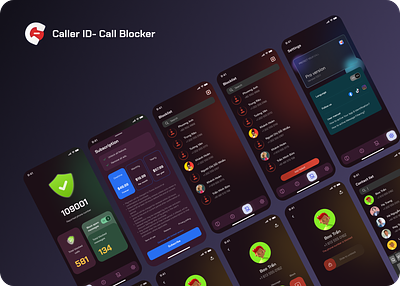 Caller ID Call Blocker mobile app app design creative design product design ui ux