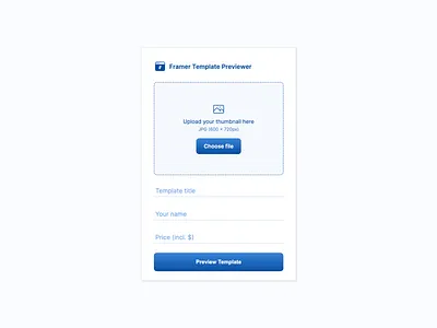Framer Template Previewer - Chrome Extension chrome extension file manage form framer modal popup template ui upload upload file upload files upload modal website template