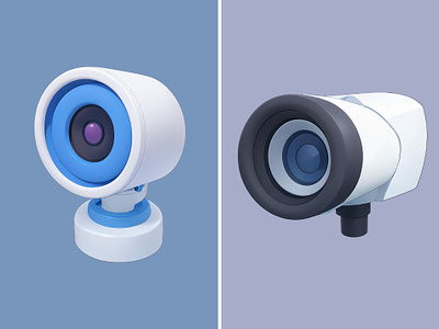 CCTV Icon Cartoon Illustration 3d camera cartoon cctv cute icon illustration pastel rendering surveillance