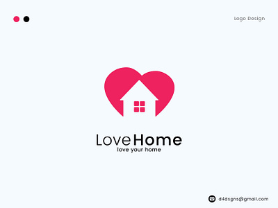 Love Home Logo | Negative Space Logo | d4dsgns Logo Designer brand identity branding business logo design graphic design home care home logo illustrator logo logo design love home logo negative space logo