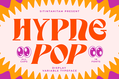 Hypne Pop Display Font Free Download 70s 80s bold display type fubky groovy hippie nicky laatz pop pop font psychedlic font retro retro font sitintahitam tan type trippy unique font variable font vintage