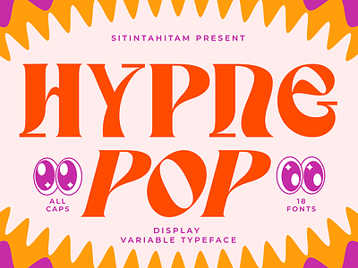 Hypne Pop Display Font Free Download 70s 80s bold display type fubky groovy hippie nicky laatz pop pop font psychedlic font retro retro font sitintahitam tan type trippy unique font variable font vintage