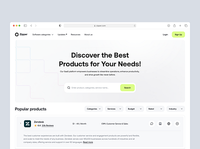 Zipper Sass Landing Page landing page landingpage saas saas design saas landing page saas ui saasdesign saaslandingpage ui ui landing page uidesign