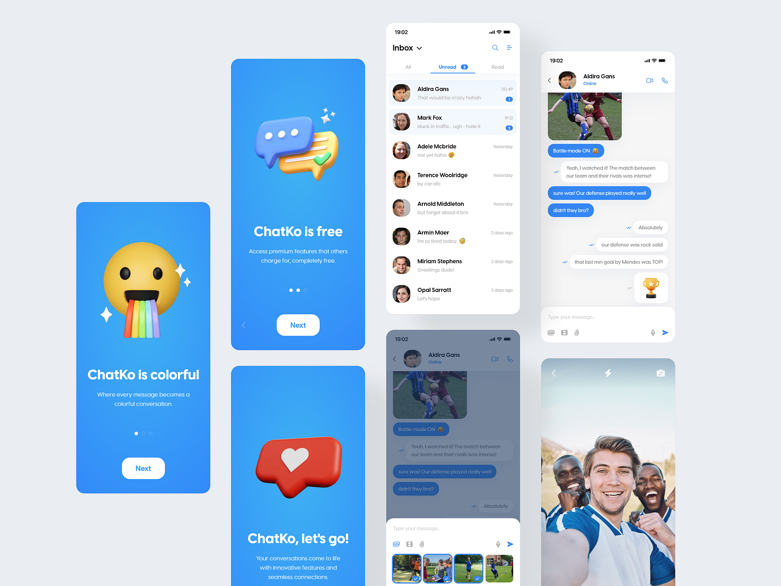 ChatKo free chat app for sport teams UI by Ajdin Turkovic on Dribbble