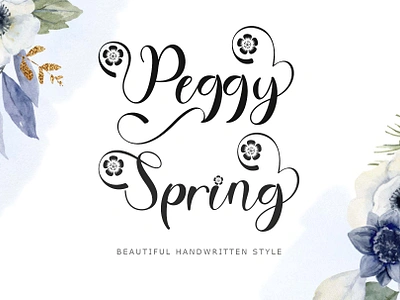 Peggy Spring beautiful branding design font font design graphic design handwritten illustration logo script spring summer ui