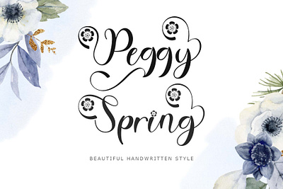 Peggy Spring beautiful branding design font font design graphic design handwritten illustration logo script spring summer ui