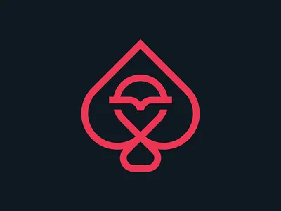 modern spade owl logo Logo ace animal bird brand brand and identity casino design fly game gaming head hotel logo logodesigner minimilist night owl premade logos spade tech