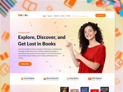 Books Store Landing Page ecommerce landingpage productdesign ui uidesign uiux webdesign