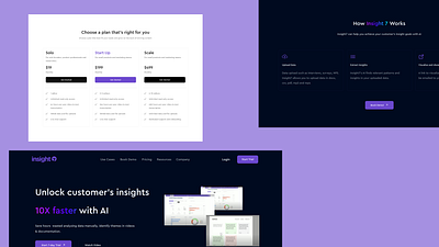 Landing Page Redesign. AI Customer insights. ai design landingpage ui ux webai webdesign